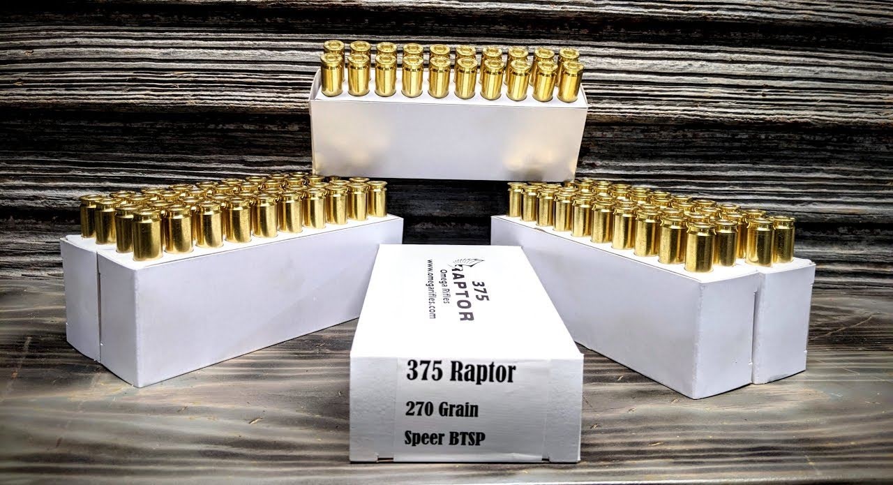 100 Rounds Factory Loaded 375 Raptor Ammunition Factory New .308 Win Brass ...
